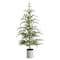5.5ft. Pre-Lit Pine Artificial Christmas Tree in Decorative Planter, Clear Lights